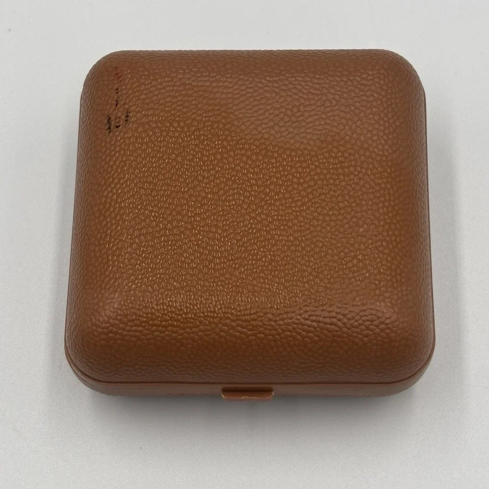 Vintage Westclox Compact Windup Travel‎ Alarm Clock Tan Folding Case Works Great